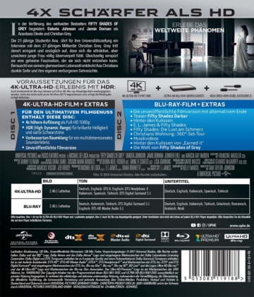Fifty Shades of Grey: Geheimes Verlangen 4K UHD Blu-ray Backcover (Deutsch)