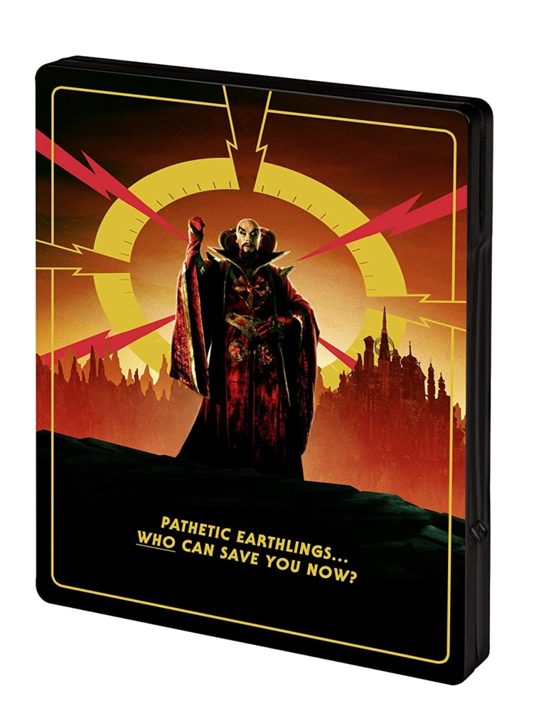 Flash Gordong 4K UHD Steelbook Backcover mit Emperor Ming (Max von Sydow)