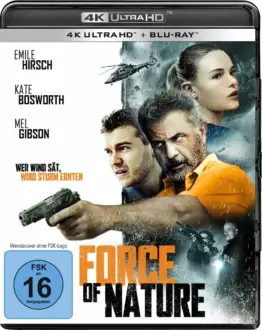 Force of Nature 4K UHD Blu-ray Cover mit Mel Gibson, Emile Hirsch und Kate Bosworth