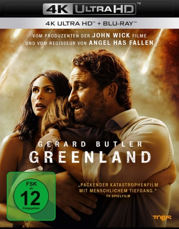 Greenland 4K UHD Blu-ray Disc Cover mit Gerard Butler