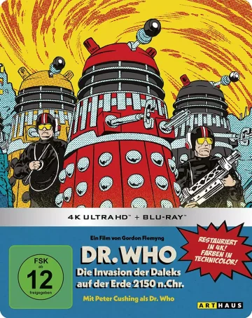 Frontansicht von Koch Medias Dr. Who: Die Invasion der Daleks auf der Erde 2150 n. Chr. - Limited Steelbook Edition (4K Ultra HD + Blu-ray Disc)