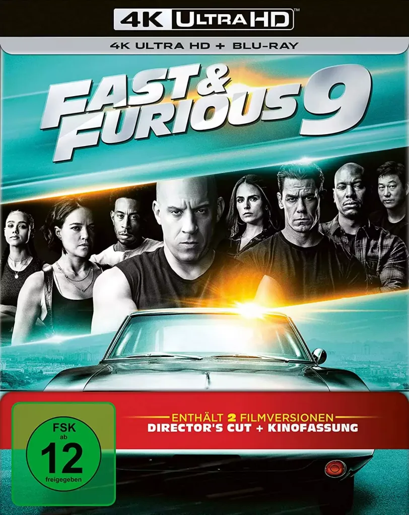Frontcover vom Fast and Furious 9 4K Steelbook