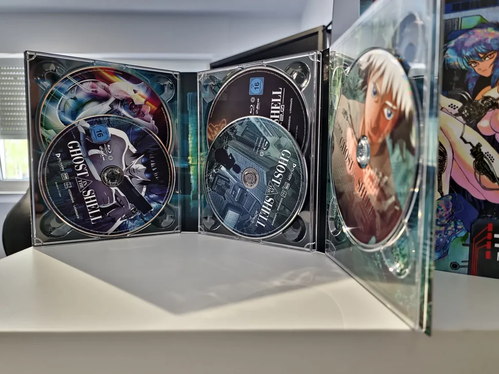 Ghost in the Shell 4K Collector's Edition Ansicht der Discs (OST, 4K Blu-ray und Blu-ray Discs)