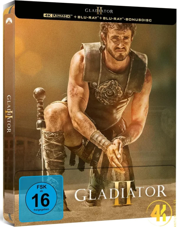 Gladiator 2 (Cover A) – 4K Steelbook (UHD + Blu-ray Disc + Bonus Blu-ray)