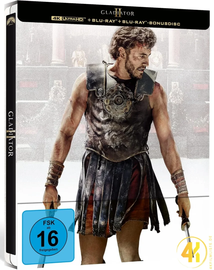 Gladiator II Cover B Amazon Exklusiv 4K Steelbook Ultra HD Blu-ray Disc