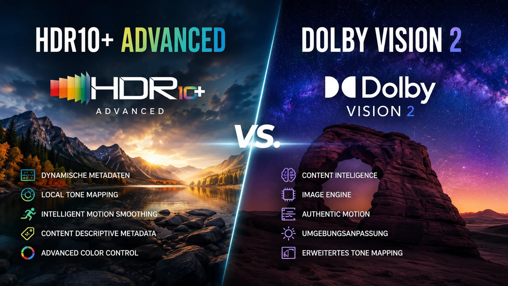HDR10 Advanced im Vergleich zu Dolby Vision 2
