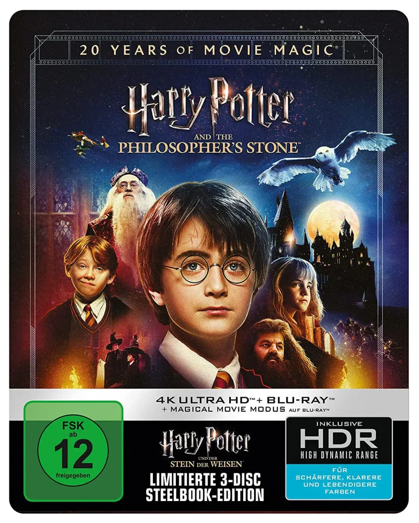 Harry Potter und der Stein der Weisen - 4K Steelbook mit Magical Movie Mode (UHD Blu-ray) (3-Disc-Set) (Jubiläumsedition)