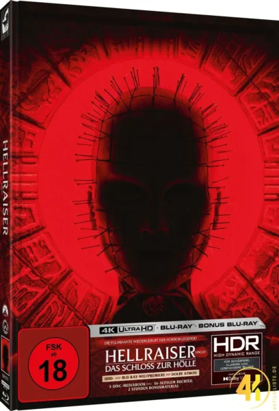 Hellraiser: Das Schloss zur Hölle (Cover B) – 4K Mediabook (UHD + Blu-ray Disc + Bonus Blu-ray)