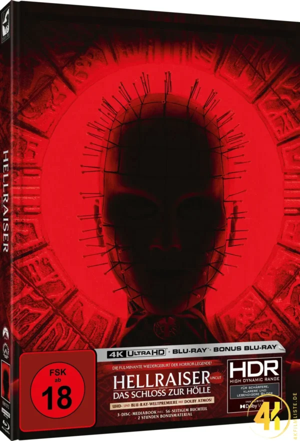 Hellraiser: Das Schloss zur Hölle (Cover B) – 4K Mediabook (UHD + Blu-ray Disc + Bonus Blu-ray)