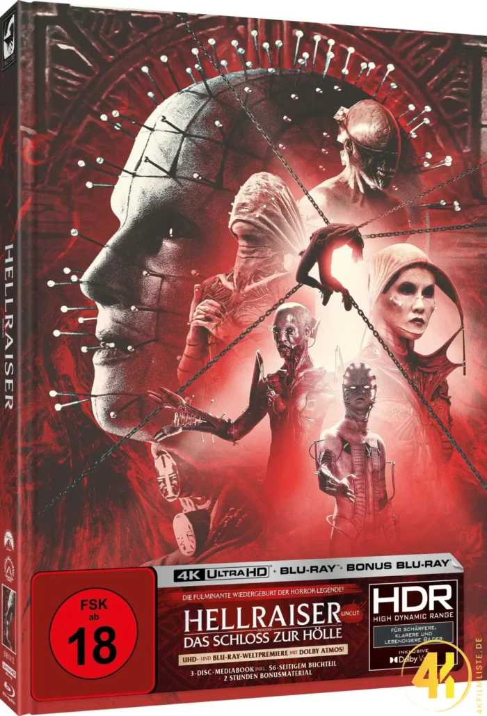 Hellraiser: Das Schloss zur Hölle (Cover C) – 4K Mediabook (UHD + Blu-ray Disc + Bonus Blu-ray)