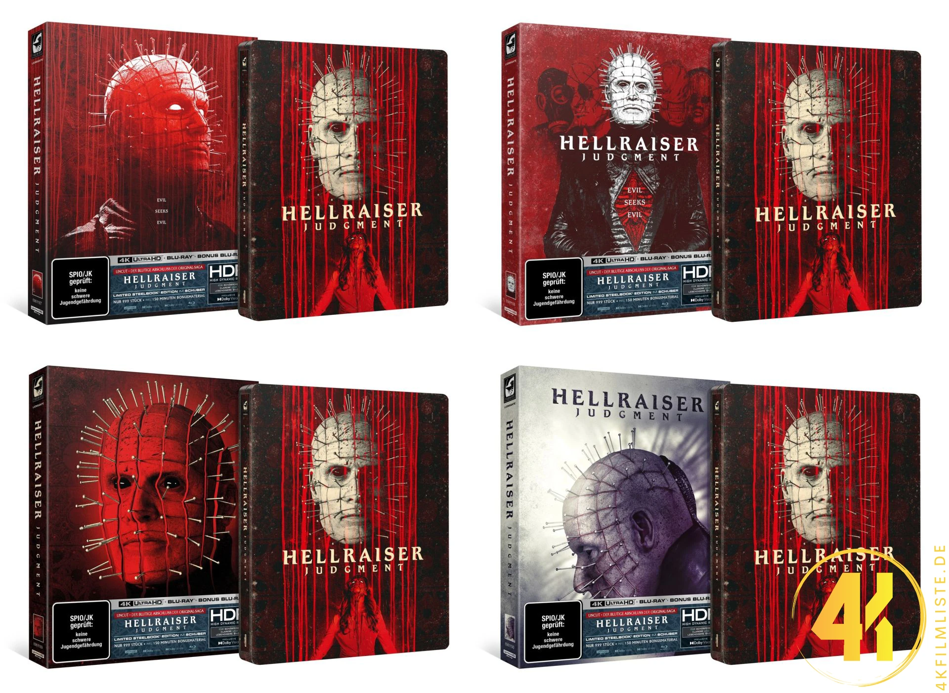 Hellraiser: Judgment (Full Slip Set) – 4K Steelbook A-D (UHD + Blu-ray Disc + Bonus Blu-ray)