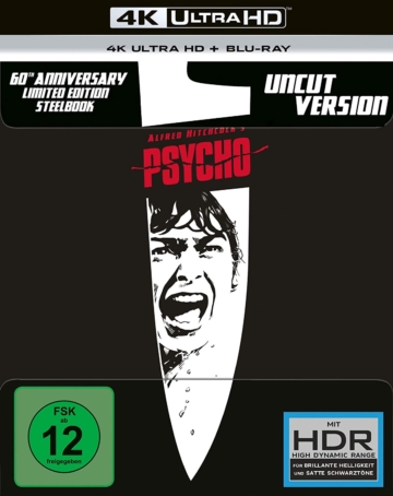 Frontcover zu Alfred Hitchcocks Psycho 4k UHD Steelbook (Uncut Version)