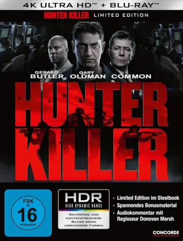 Hunter Killer 4K Steelbook UHD Blu-ray Disc