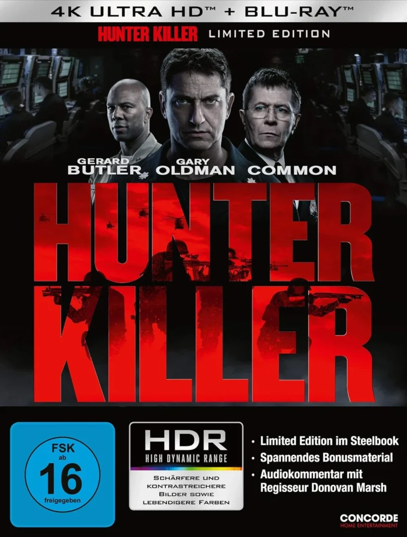 Hunter Killer 4K Steelbook UHD Blu-ray Disc