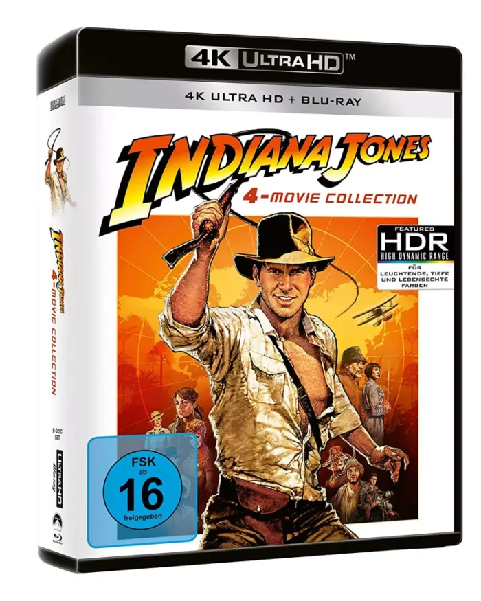 Indiana Jones (1 – 4) – 4K Blu-ray (UHD + Blu-ray Disc + Bonus Blu-ray)