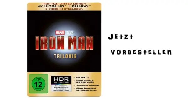 „Iron Man 4K“-Trilogie im Steelbook ab sofort vorbestellbar