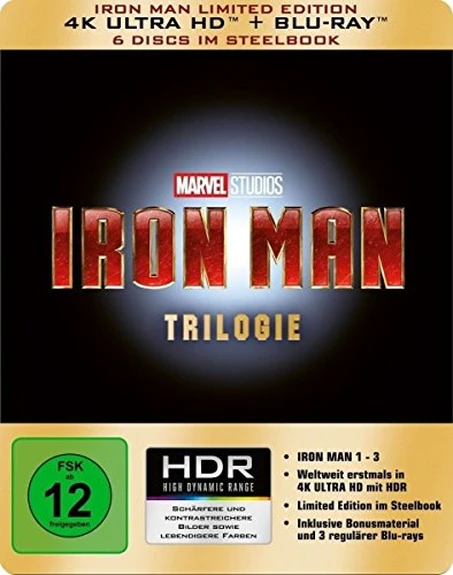Iron Man Trilogie 4K Steelbook UHD Blu-ray Disc