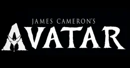 James Camerons Avatar - Logo in Schwarz Weiß