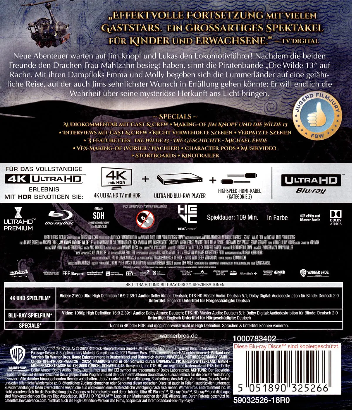 Jim Knopf und die wilde 13 - 4K Blu-ray (UHD Blu-ray Disc) (Backcover)