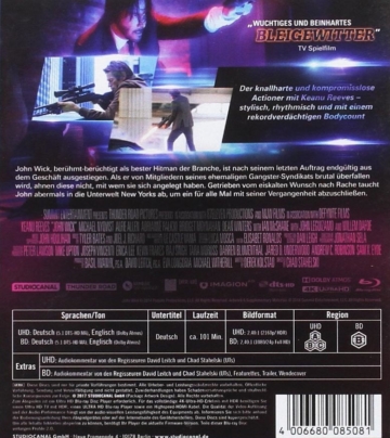 Backcover John Wick Kapitel 1 (4K Ultra HD Blu-ray Disc)