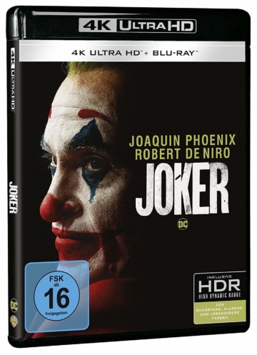 Joaquin Phoenix als Joker auf 4K Blu-ray Disc (Cover)