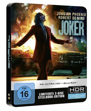 Joker (Film) Steelbook Cover der 4K Ultra HD Blu-ray Disc Seitenansicht