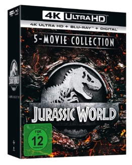 Jurassic World und Jurassic Park 5 Movie UHD Blu-ray Disc Collection mit 4K Blu-ray und Blu-ray Disc sowie Digital Copy