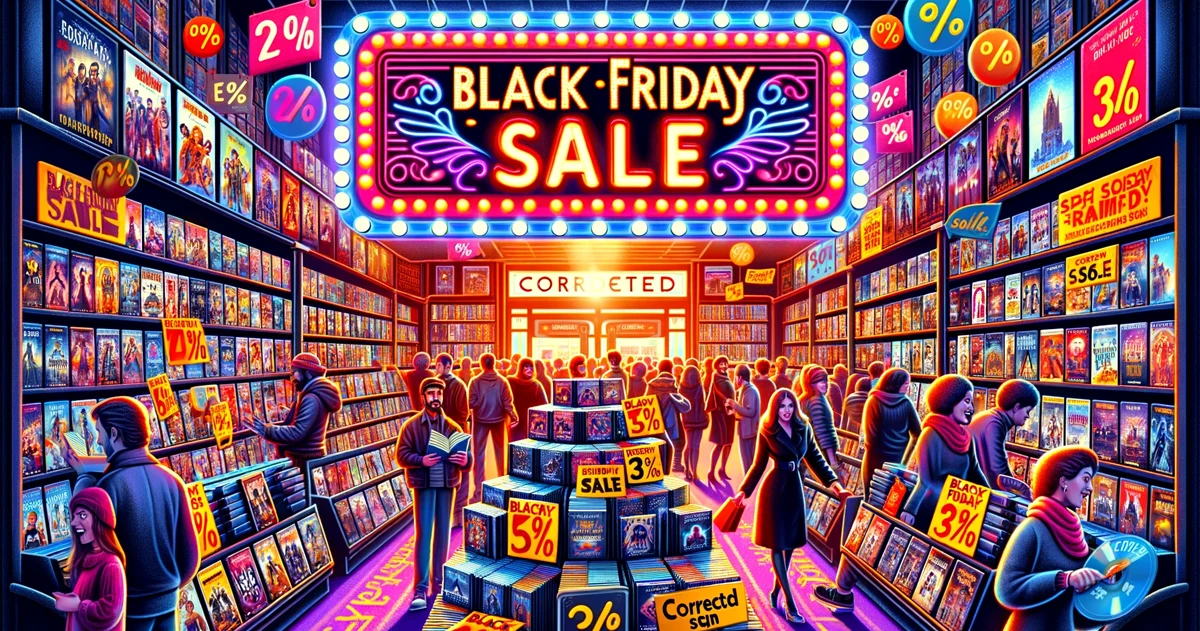 KI generiertes Bild zum Black Friday 4K Filme Sale