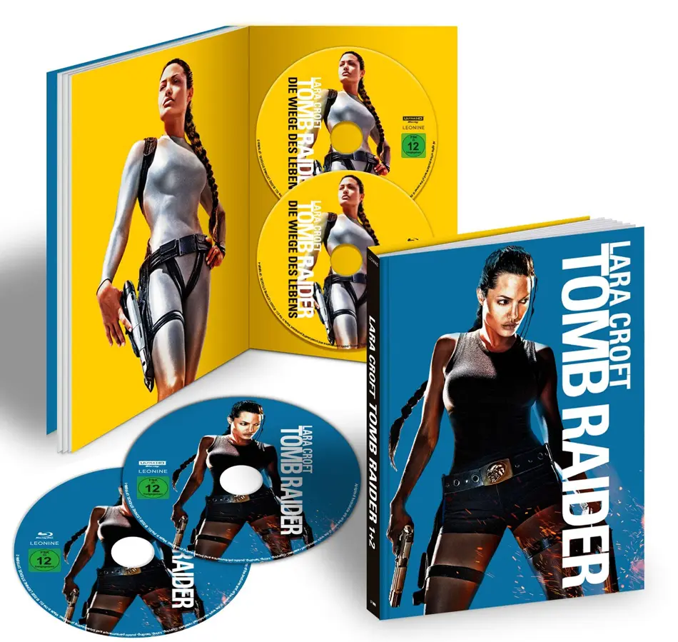 Frontcover & Inlay Ansicht Lara Croft Angelina Jolie 4K Doppelset UHD Mediabook
