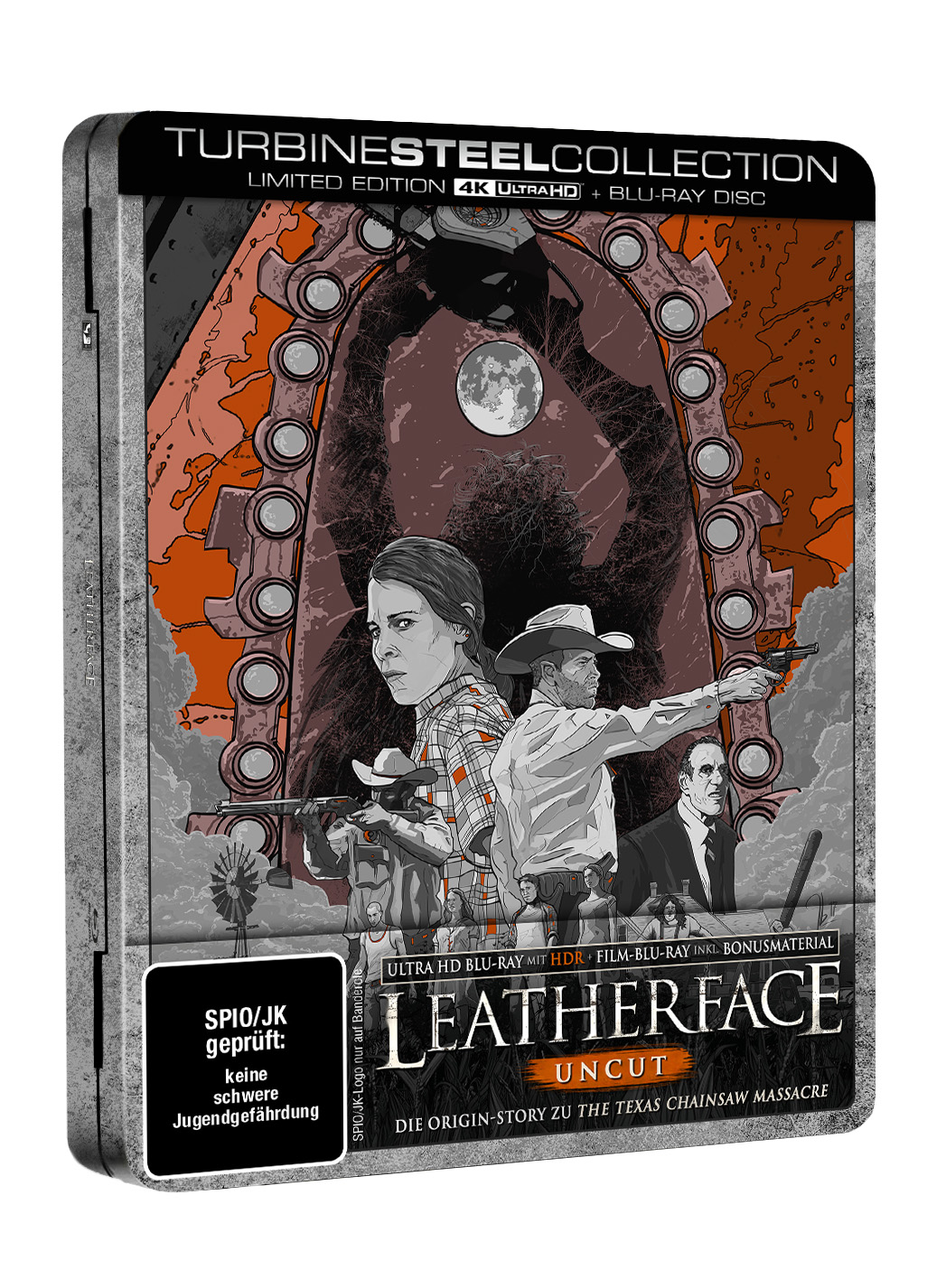 Leatherface (Turbine Steel Collection) (The Texas Chainsaw Massacre) – 4K FuturePak (UHD + Blu-ray Disc)