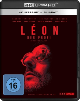 Leon der Profi 4K UHD Cover Frontansicht mit dem Gesicht des französischen Schauspielers Jean Reno