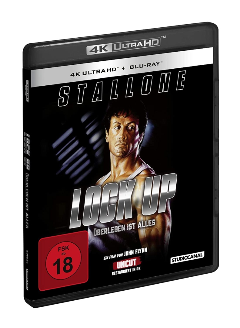 Lock up - Überleben ist alles 4K UHD Keep Case Cover Seitenansicht mit Sylvester Stallone (FSK Logo sichtbar)