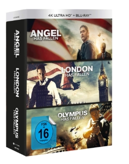 Seitenansicht Olympus Has Fallen / Angel Has Fallen / London Has Fallen 4K UHD Triple Set