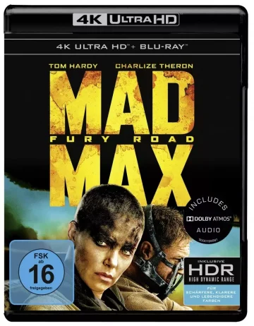 Mad Max Fury Road 4K Blu-ray mit Deutsch Dolby Atmos (Tom Hardy und Charlize Theron)