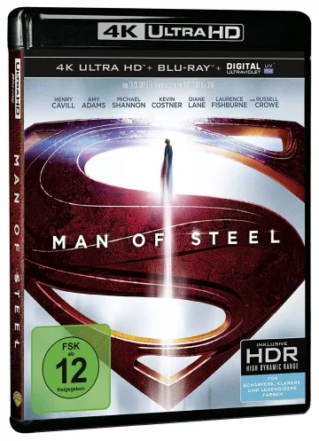 Man of Steel 4K Blu-ray mit Superman-Symbol