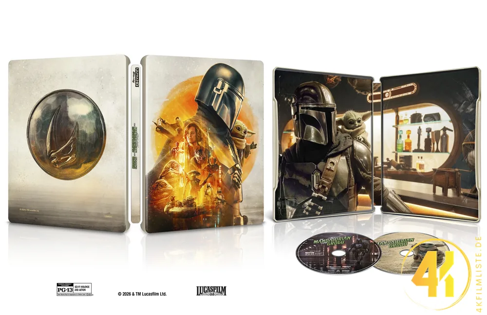Mandalorian and Grogu Backcover Frontcover 4K Steelbook Ultra HD Blu-ray Disc