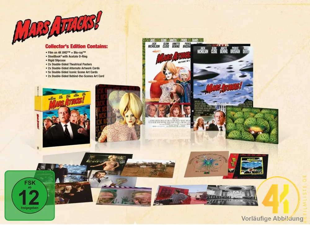 Mars Attacks Collector's Edition 4K Steelbook Ultra HD Blu-ray Disc