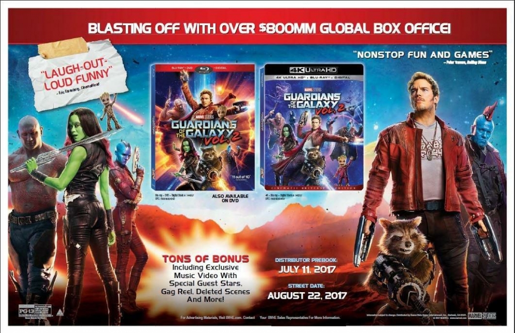 Marvels Guardians of the Galaxy Vol. 2 auf 4K UHD Blu-ray