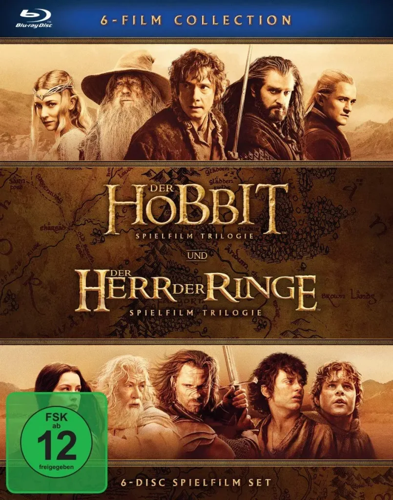 Die Blu-ray Edition zum 6-Film-Set anlässlich des 15. Jubiläums der Herr der Ringe Trilogie. Mittelerde Blu-ray Edition
