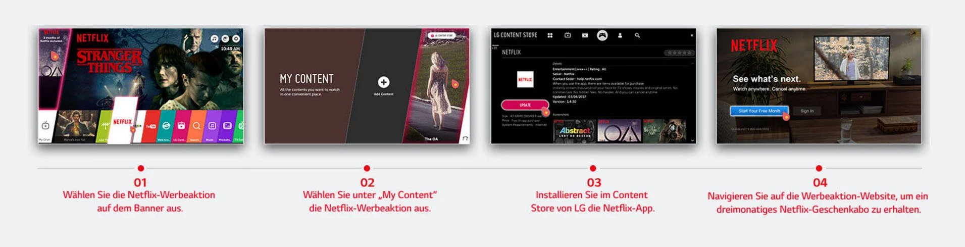 Netflix-Abo einrichten bei den LG OLED 4K TVs