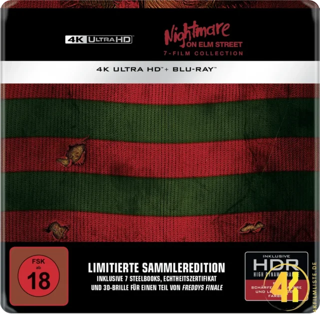 Nightmare on Elm Street (7 Movie Collection) – 4K Steelbook (7x UHD + 4x Blu-ray Disc)