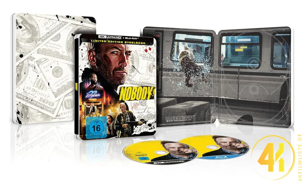Nobody 4K Steelbook Inlay Backcover Ultra HD Blu-ray Disc