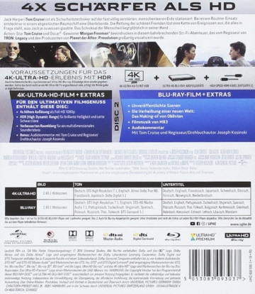 Oblivion 4K Blu-ray Backcover