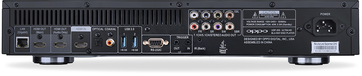 Oppo UDP-203 Rückseite