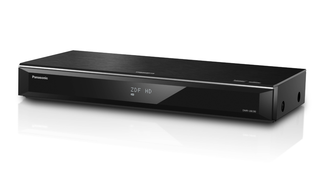 Panasonic DMR-UBC80 Blu-ray Disc Recorder mit Twin Tuner (Frontansicht)