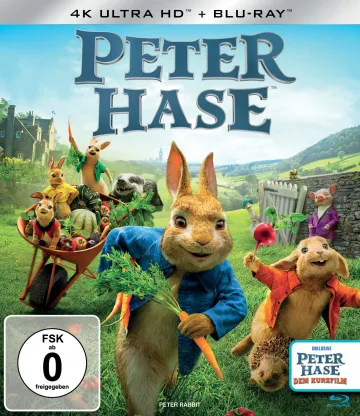 Peter Hase 2D Cover der 4K UHD Blu-ray und einem Peter Hase Kurzfilm