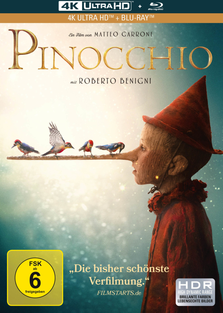 4K UHD Mediabook Cover zu Pinocchio (2019) mit Roberto Benigi als Geppetto