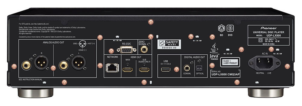 Pioneer UDP-LX800 (Rückseite mit XLR Steckern)