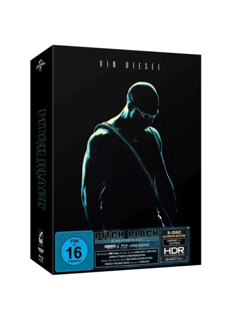 Pitch Black 4K Digipak Motiv B mit Dolby Vision 3 Disc Limited Edition Frontcover Seitenansicht