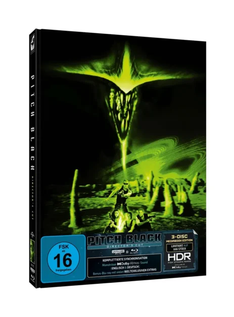 Pitch Black (Director’s Cut) (Green Artwork) – 4K Mediabook (UHD + Blu-ray Disc + Bonus Blu-ray)